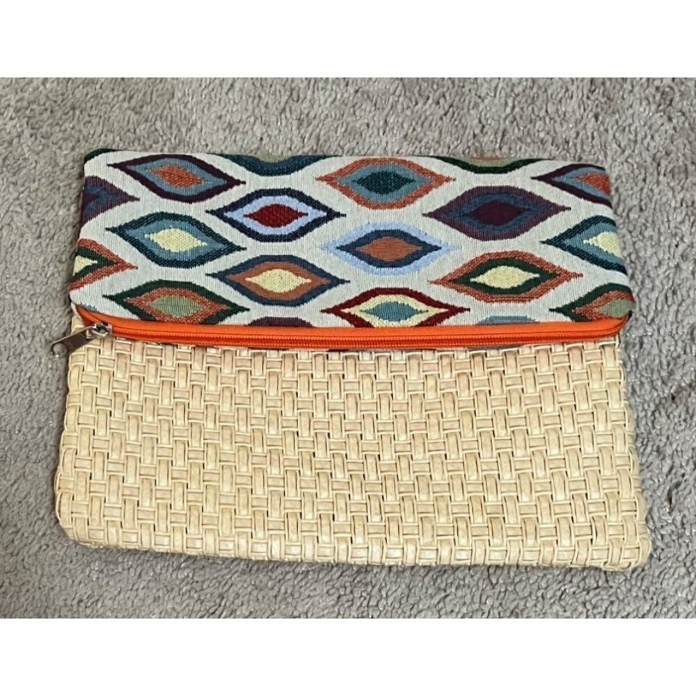 Takis Adamopoulos | Wicker Style Fold Clutch Zippered